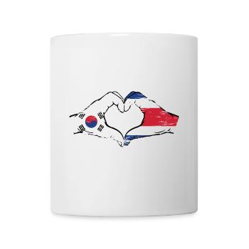 Corée du Sud Costa Rica drapeau mains forme de coeur utilisé - Mug blanc - blanc - Devant