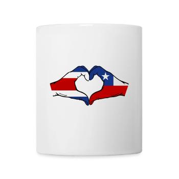 Costa Rica Chili Drapeau Mains Coeur Forme - Mug blanc - blanc - Devant