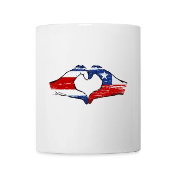 Costa Rica Chili drapeau mains forme de coeur utilisé - Mug blanc - blanc - Devant