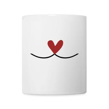 Herz Verbindung Linie - Tasse - Weiß - Vorne
