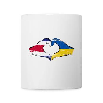 Costa Rica Ukraine Flagge Hände Herzform used - Tasse - Weiß - Vorne
