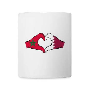 Marokko Katar Flagge Hände Herzform - Tasse - Weiß - Vorne