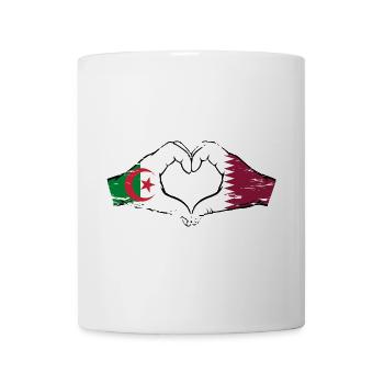 Algerien Katar Flagge Hände Herzform used - Tasse - Weiß - Vorne