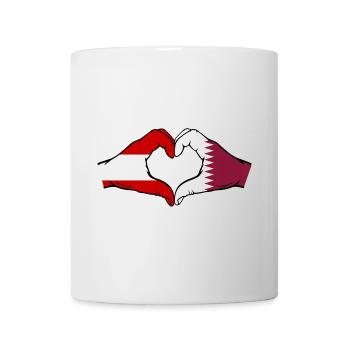 Österreich Katar Flagge Hände Herzform - Tasse - Weiß - Vorne