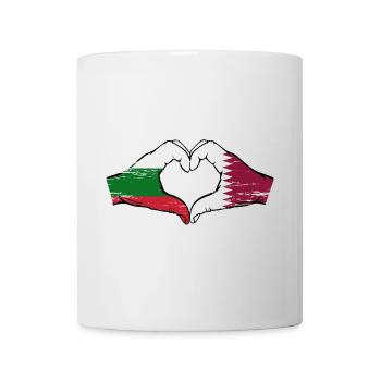 Bulgarie Qatar drapeau mains forme de coeur utilisé - Mug blanc - blanc - Devant