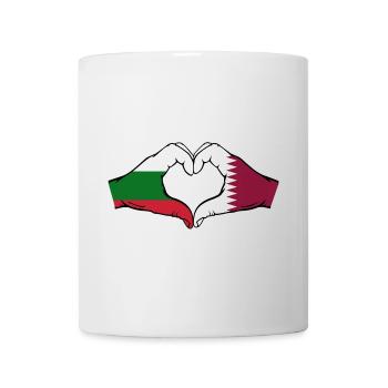 Bulgarien Katar Flagge Hände Herzform - Tasse - Weiß - Vorne