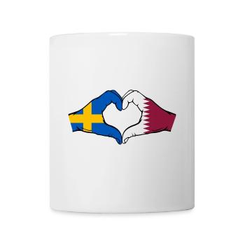 Schweden Katar Flagge Hände Herzform - Tasse - Weiß - Vorne