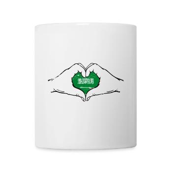 Drapeau de l’Arabie Saoudite Mains Forme de Coeur Utilisé - Mug blanc - blanc - Devant