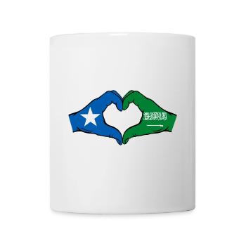 Somalia Saudi Arabia Flag Hands Heart Shape - Mug - white - Front