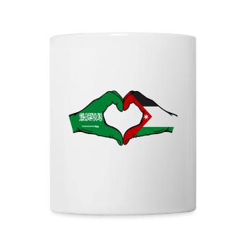 Saudi Arabia Jordan Flag Hands Heart Shape - Mug - white - Front