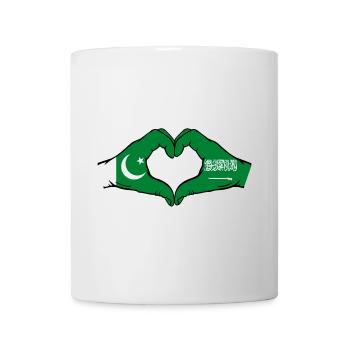 Pakistan Saudi Arabia Flag Hands Heart Shape - Mug - white - Front