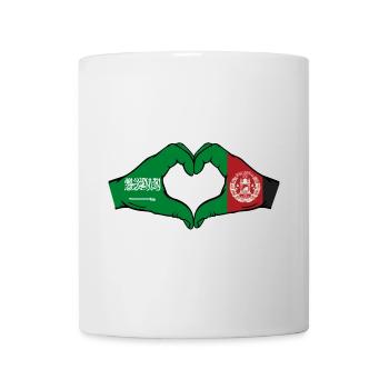 Arabie Saoudite Afghanistan Drapeau Mains Coeur Forme - Mug blanc - blanc - Devant