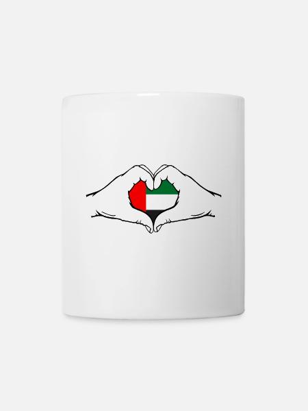 Drapeau des Émirats arabes unis Coeur - Mug blanc - blanc