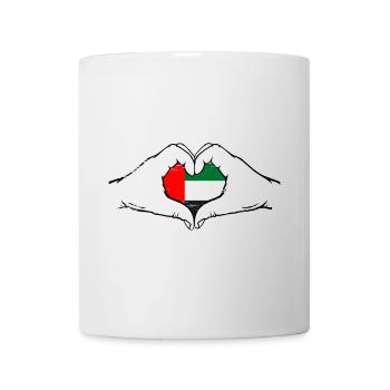Drapeau des Émirats Arabes Unis en forme de coeur utilisé - Mug blanc - blanc - Devant