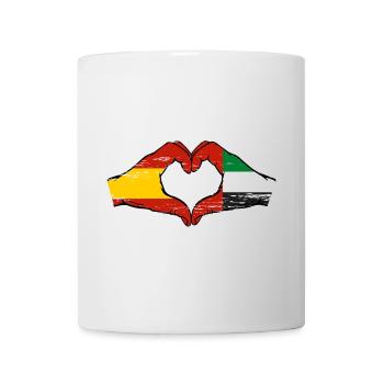 Spain United Arab Emirates Flag Heart - Mug - white - Front