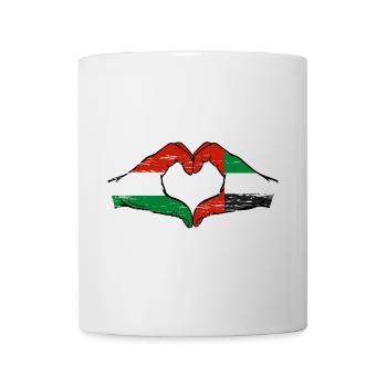 Hungary United Arab Emirates Flag Heart - Mug - white - Front