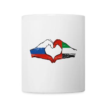 Russland Vereinigte Arabische Emirate Flagge Herz - Tasse - Weiß - Vorne