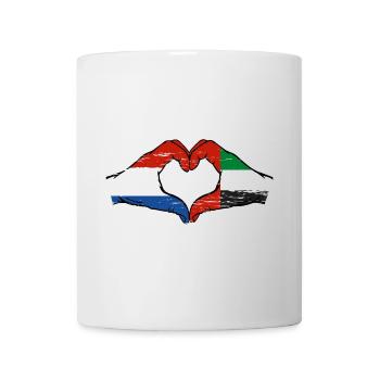 Hollande, Émirats arabes unis, Drapeau Coeur - Mug blanc - blanc - Devant