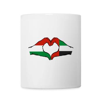 Hungary United Arab Emirates Flag Heart - Mug - white - Front