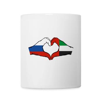 Russia United Arab Emirates Flag Heart - Mug - white - Front