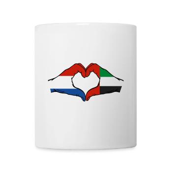 Hollande, Émirats arabes unis, Drapeau Coeur - Mug blanc - blanc - Devant