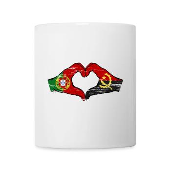 Portugal Angola Flagge Hände Herzform used - Tasse - Weiß - Vorne