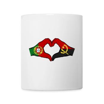Portugal Angola Flagge Hände Herzform - Tasse - Weiß - Vorne