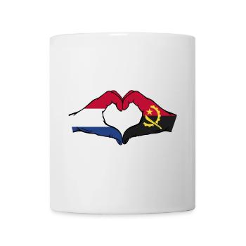 Holland Angola Flagge Hände Herzform - Tasse - Weiß - Vorne