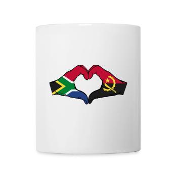Afrique du Sud Angola Drapeau Mains Coeur Forme - Mug blanc - blanc - Devant