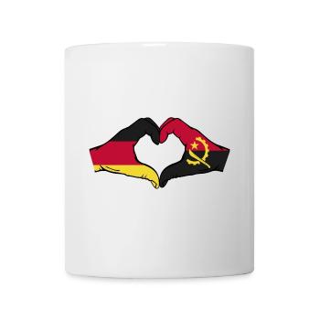Deutschland Angola Flagge Hände Herzform - Tasse - Weiß - Vorne