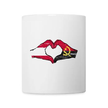 Österreich Angola Flagge Hände Herzform used - Tasse - Weiß - Vorne