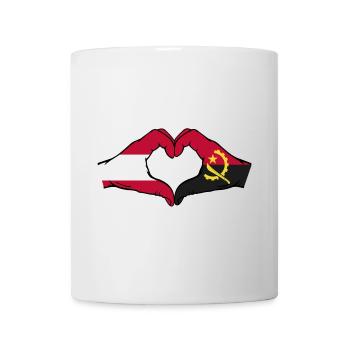 Österreich Angola Flagge Hände Herzform - Tasse - Weiß - Vorne