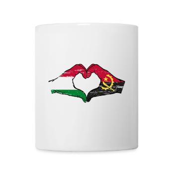 Ungarn Angola Flagge Hände Herzform used - Tasse - Weiß - Vorne