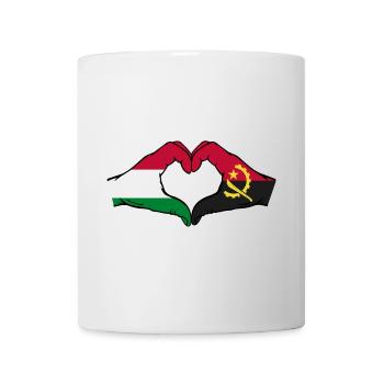 Ungarn Angola Flagge Hände Herzform - Tasse - Weiß - Vorne