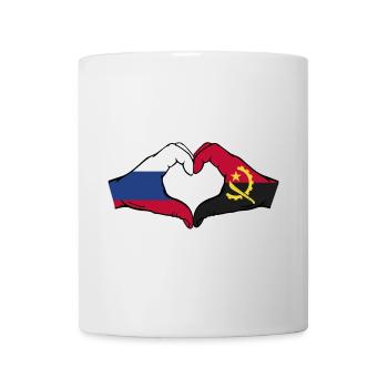 Russland Angola Flagge Hände Herzform - Tasse - Weiß - Vorne