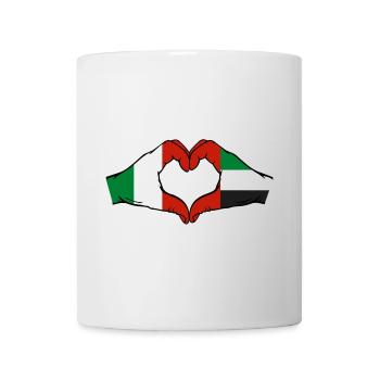 Italy United Arab Emirates Flag Heart - Mug - white - Front