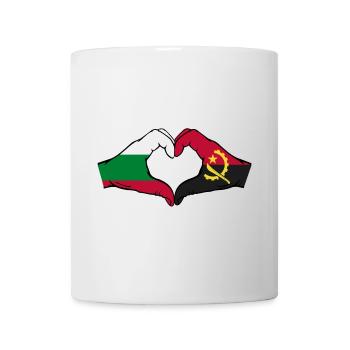 Bulgarien Angola Flagge Hände Herzform - Tasse - Weiß - Vorne