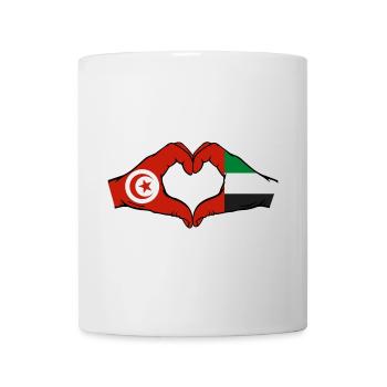 Tunisie Émirats Arabes Unis Cœur - Mug blanc - blanc - Devant
