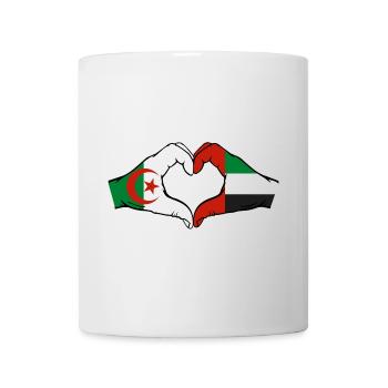 Algerien Vereinigte Arabische Emirate Flagge Herz - Tasse - Weiß - Vorne