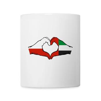 Polen Vereinigte Arabische Emirate Flagge Herz - Tasse - Weiß - Vorne
