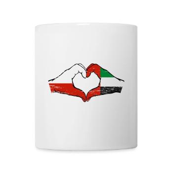 Poland United Arab Emirates Flag Heart - Mug - white - Front