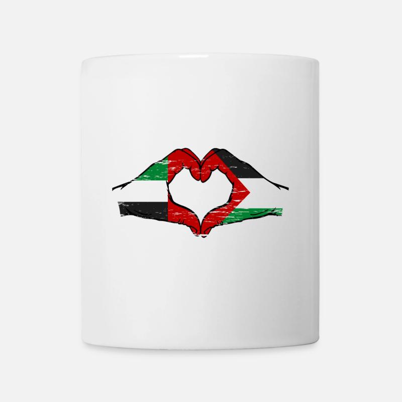 Émirats arabes unis Palestine Drapeau Coeur - Mug blanc - blanc