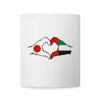 Japan United Arab Emirates Flag Heart - Mug - white - Front