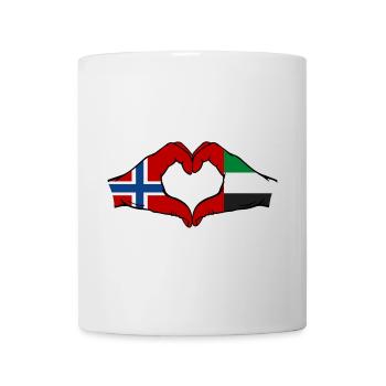 Norway United Arab Emirates Flag Heart - Mug - white - Front