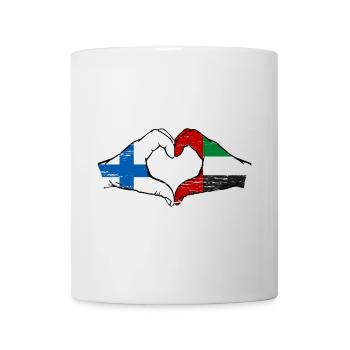 Finnalnd Vereinigte Arabische Emirate Flagge Herz - Tasse - Weiß - Vorne
