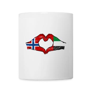 Norway United Arab Emirates Flag Heart - Mug - white - Front