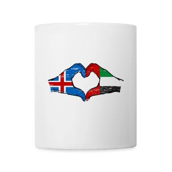 Iceland United Arab Emirates Flag Heart - Mug - white - Front