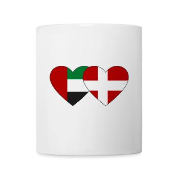 Vereinigte Arabische Emirate Dänemark Flagge Herz - Tasse - Weiß - Vorne