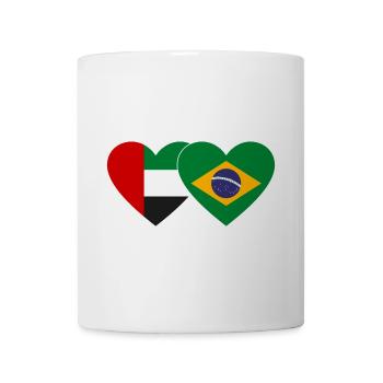 Vereinigte Arabische Emirate Brasilien Flagge Herz - Tasse - Weiß - Vorne