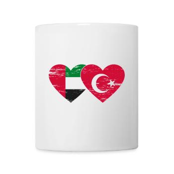 United Arab Emirates Turkey Flag Heart - Mug - white - Front